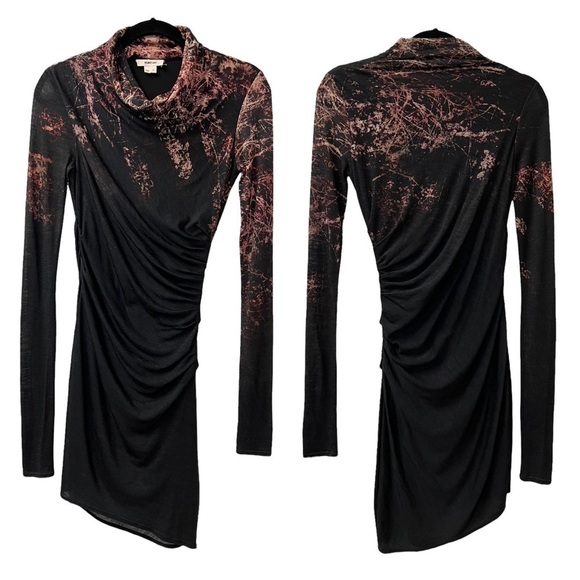 Helmut Lang Wool Rutched Bodycon Asymmetrical Dress - Picture 2 of 12